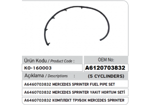 A6120703832 Mercedes Sprinter Fuel Pipe Set (5 Cylinders) A6120703932